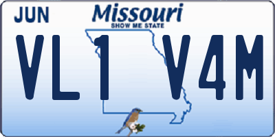 MO license plate VL1V4M