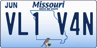MO license plate VL1V4N