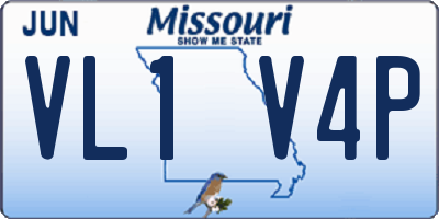 MO license plate VL1V4P
