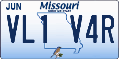 MO license plate VL1V4R