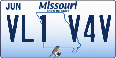 MO license plate VL1V4V