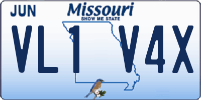 MO license plate VL1V4X