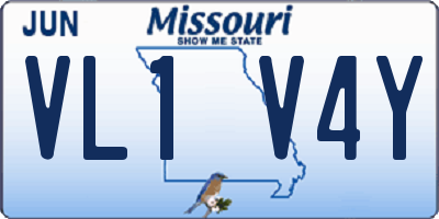 MO license plate VL1V4Y