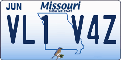 MO license plate VL1V4Z