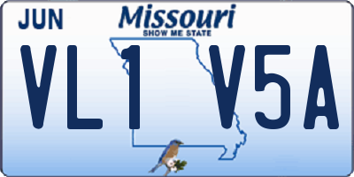 MO license plate VL1V5A