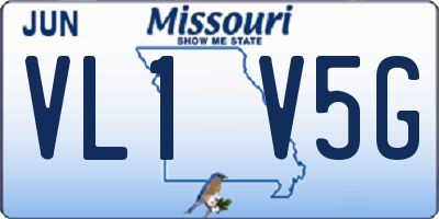 MO license plate VL1V5G