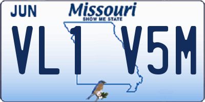 MO license plate VL1V5M