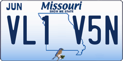 MO license plate VL1V5N