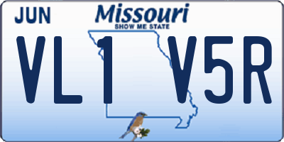 MO license plate VL1V5R