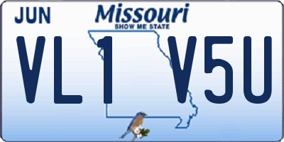 MO license plate VL1V5U
