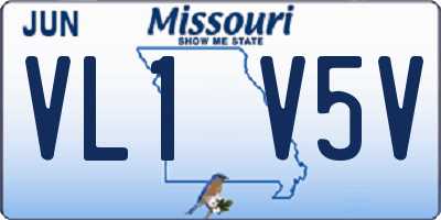 MO license plate VL1V5V