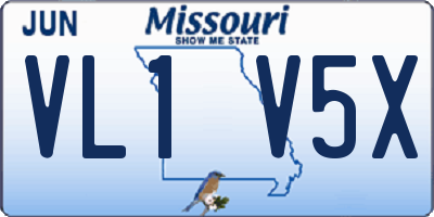 MO license plate VL1V5X