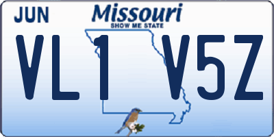 MO license plate VL1V5Z