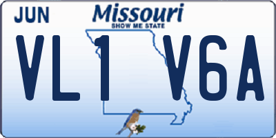 MO license plate VL1V6A