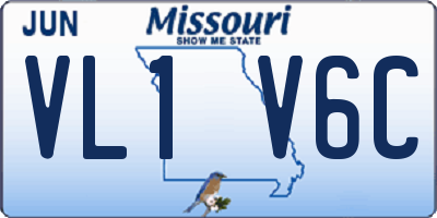 MO license plate VL1V6C