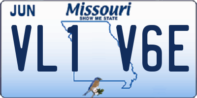 MO license plate VL1V6E