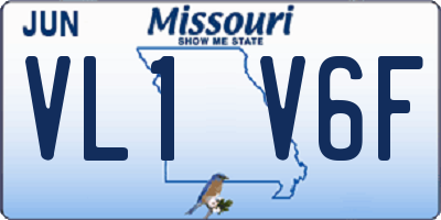 MO license plate VL1V6F