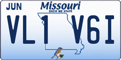 MO license plate VL1V6I