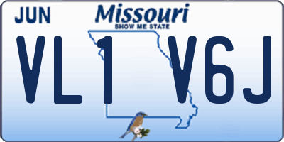 MO license plate VL1V6J