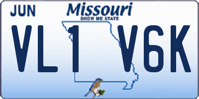 MO license plate VL1V6K