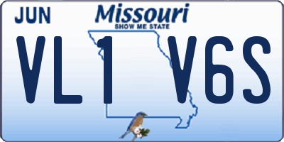 MO license plate VL1V6S