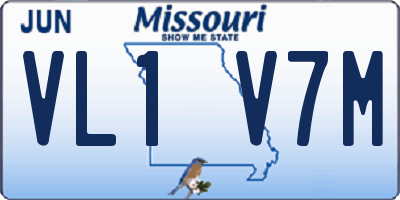 MO license plate VL1V7M