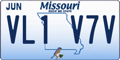 MO license plate VL1V7V