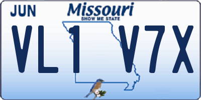 MO license plate VL1V7X