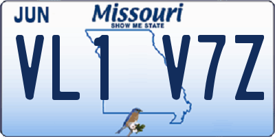 MO license plate VL1V7Z