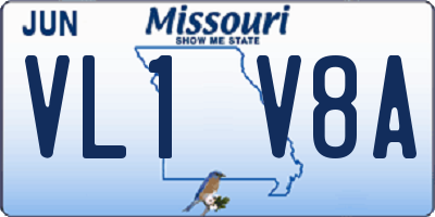 MO license plate VL1V8A
