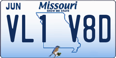 MO license plate VL1V8D