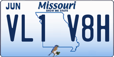 MO license plate VL1V8H