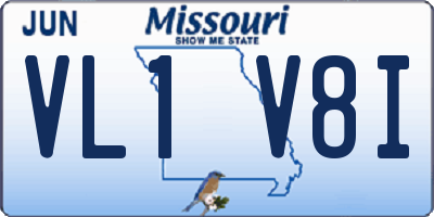 MO license plate VL1V8I