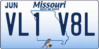MO license plate VL1V8L