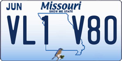 MO license plate VL1V8O