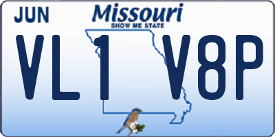 MO license plate VL1V8P