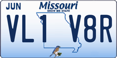MO license plate VL1V8R