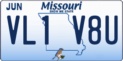 MO license plate VL1V8U