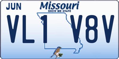 MO license plate VL1V8V