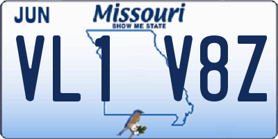 MO license plate VL1V8Z