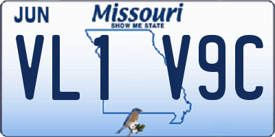 MO license plate VL1V9C