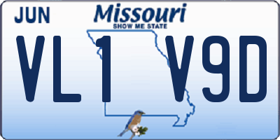 MO license plate VL1V9D