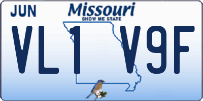 MO license plate VL1V9F