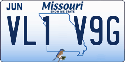 MO license plate VL1V9G