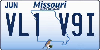 MO license plate VL1V9I