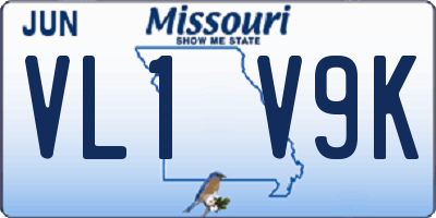 MO license plate VL1V9K