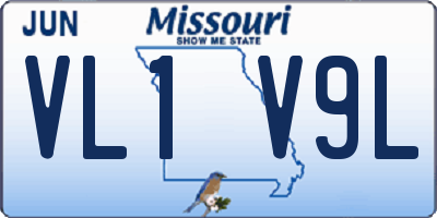 MO license plate VL1V9L