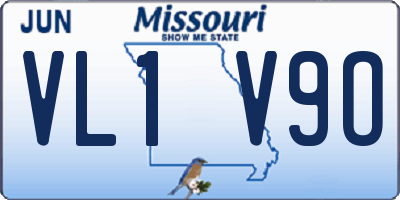MO license plate VL1V9O