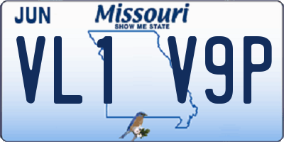MO license plate VL1V9P