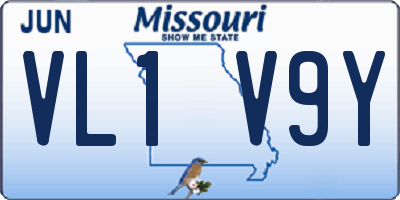 MO license plate VL1V9Y